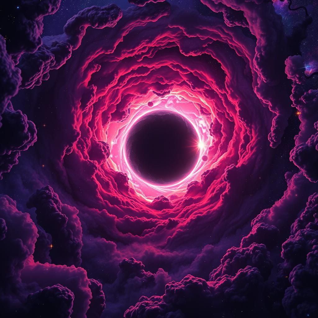 Cosmic Black Hole Vortex in Hyperrealistic Concept Art