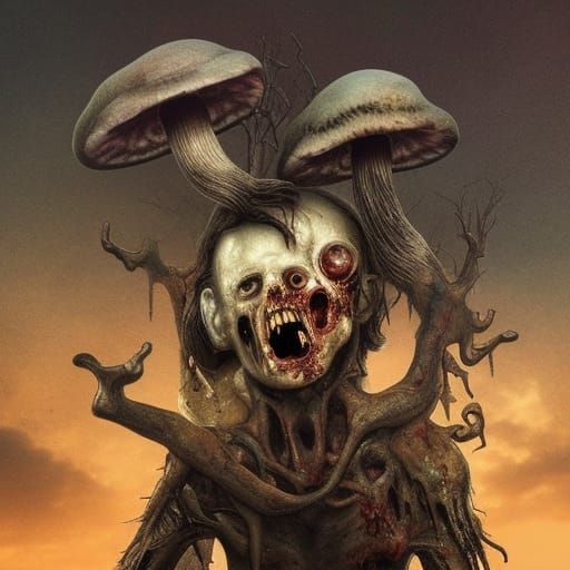 Mushroom Zombie Selfie: Epic Digital Painting