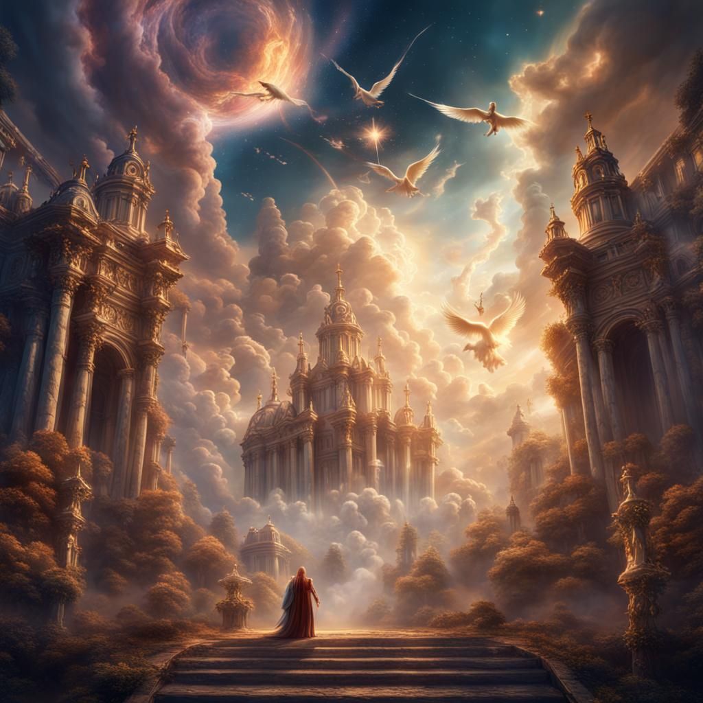 Divine Ascent: Spirits Journeying to a Celestial Heaven