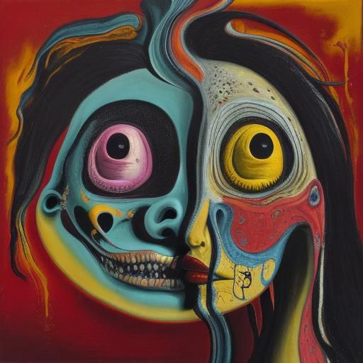 Surreal Distorted Portrait in Francis Bacon Style