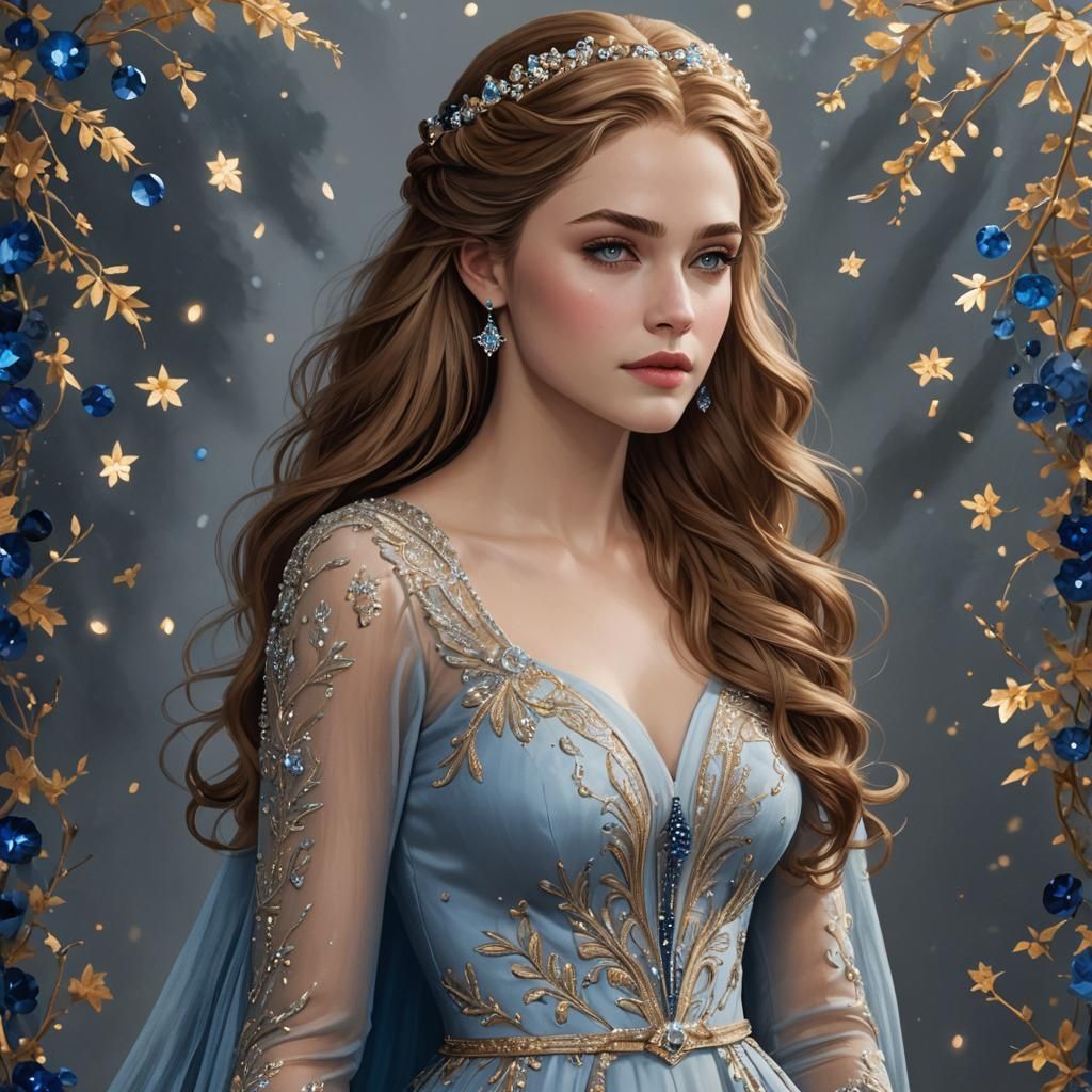 Feyre Archeron in Ethereal Starfall Dress: Neo-Impressionism