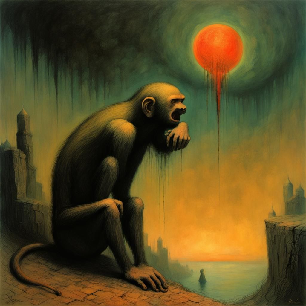 Eerie Landscape Inspired by Surrealist Painting