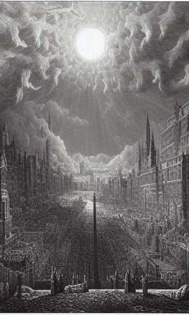 Post-Apocalyptic City Inspired by Gustave Dore