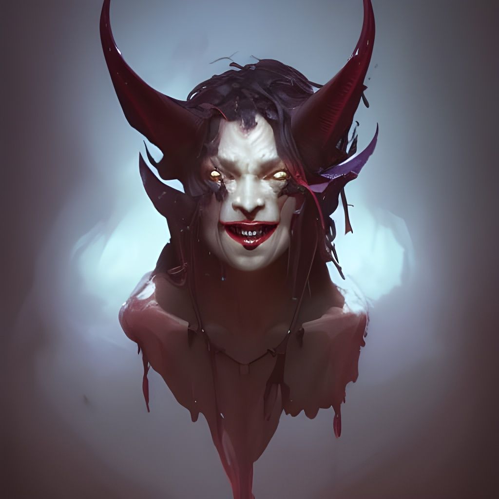 Demonic Bat Portrait in Trending Art Style