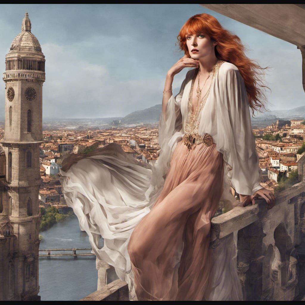 Florence Welch Performance: Detailed Fantasy Art