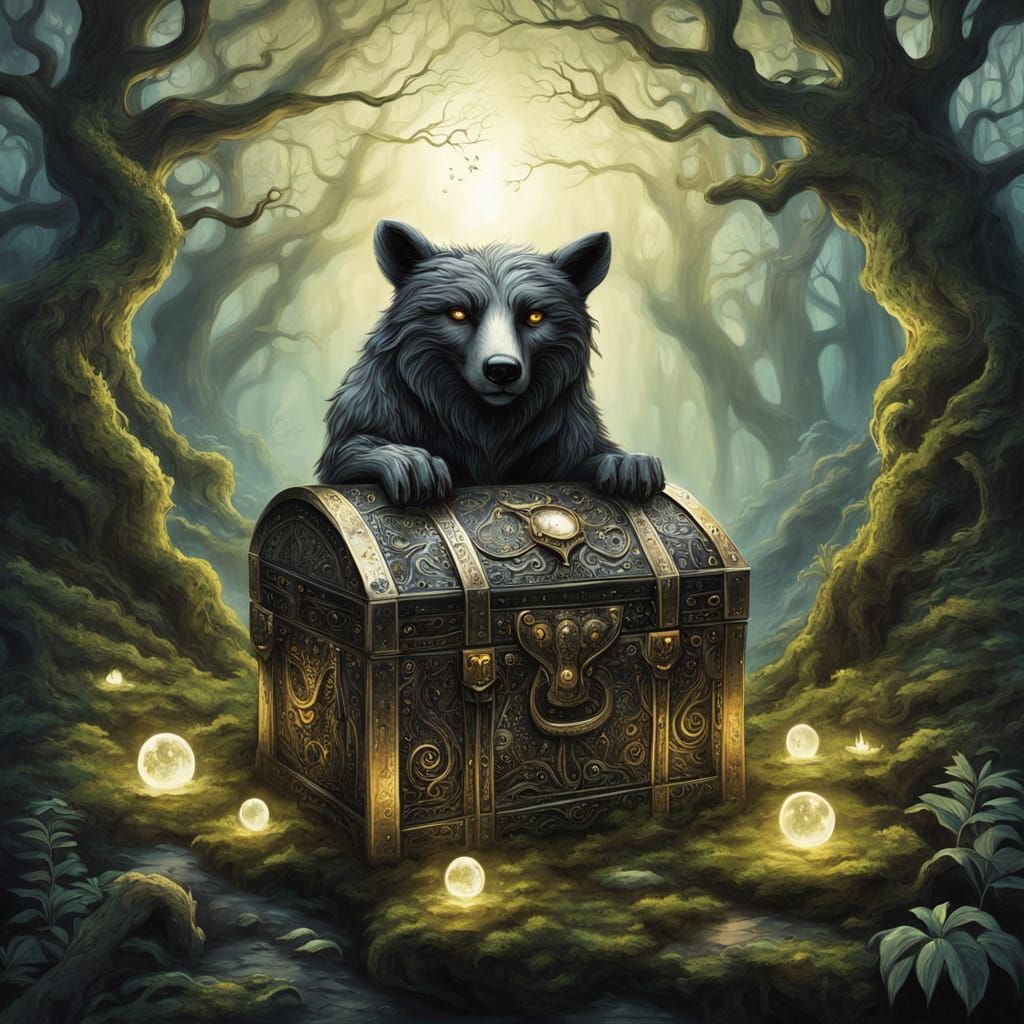 Moonlit Treasure Chest in Forgotten Ruins