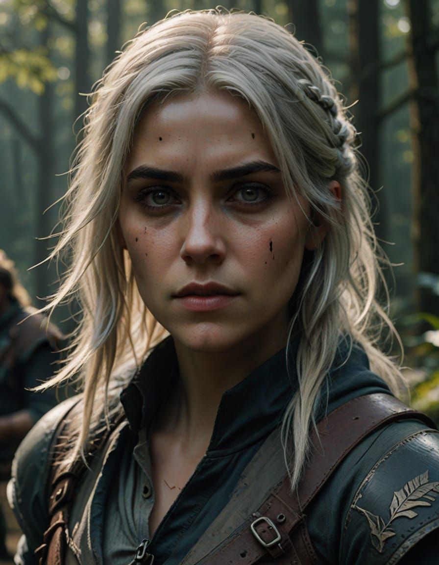 Cinematic Portrait of a Young Woman in a Moody Film Still