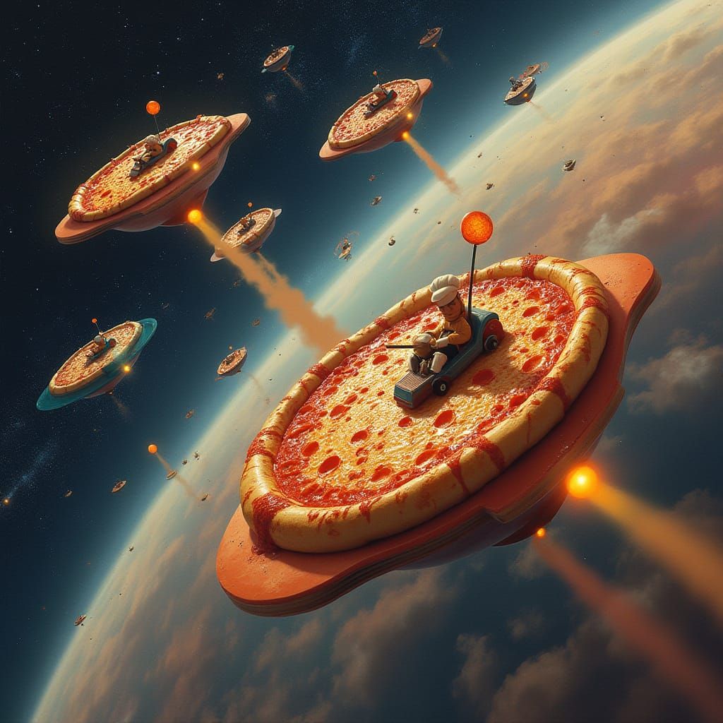 Pizza Spaceships on Interstellar Voyage: Surreal Hyperrealis...