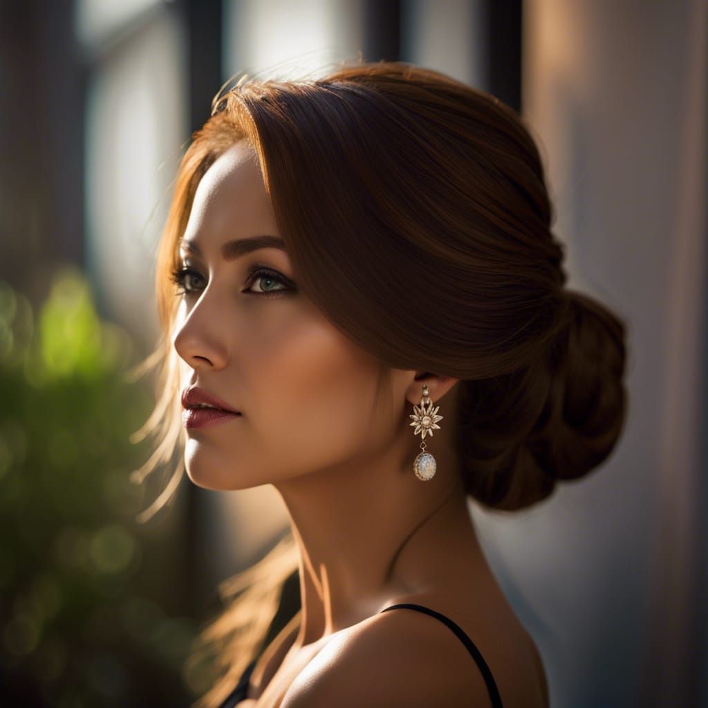 Golden-Haired Girl in Elegant Attire: Professional Portrait