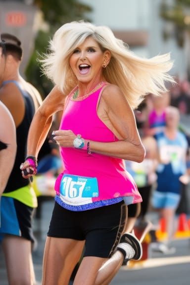 Olivia Newton John Running a Marathon