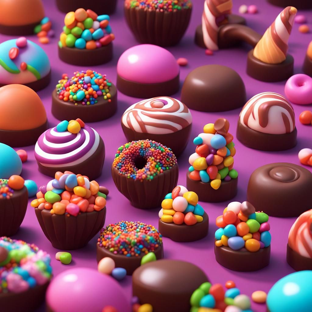 Sweet Candy Land in 3D Digital Art