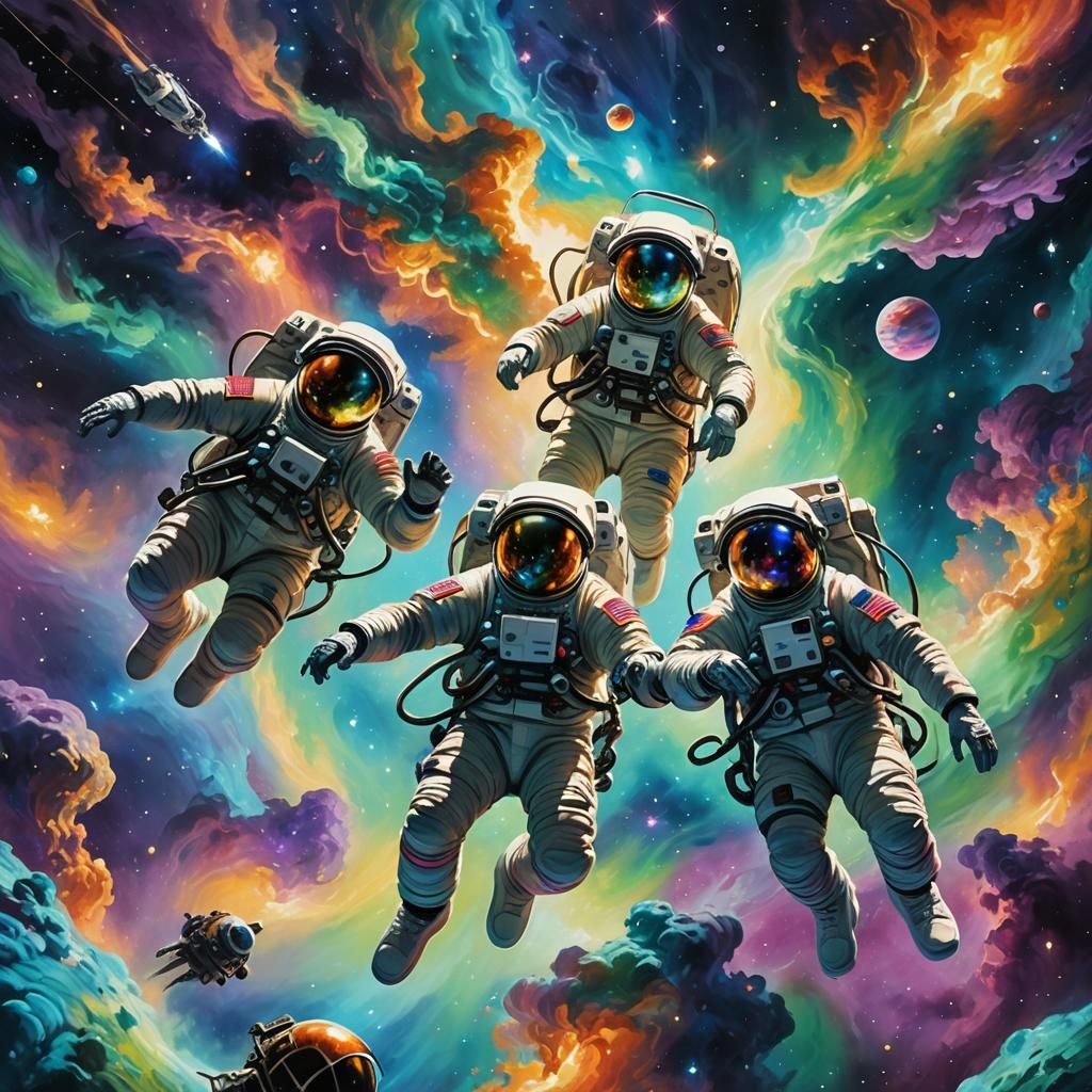 Astronauts in Nebulae: Cinematic Sci-Fi Concept Art