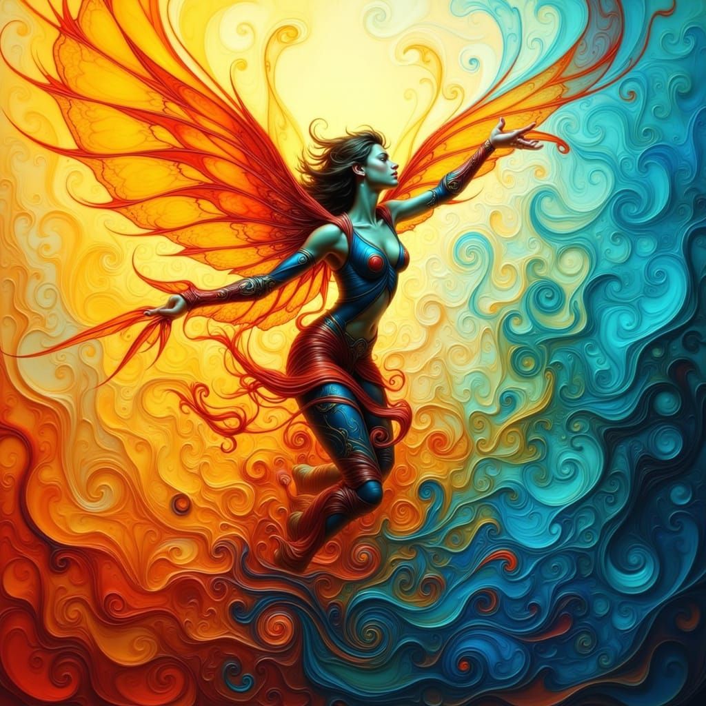 Abstract Joy Evokes Spontaneous Delight in Expressionist Sty...