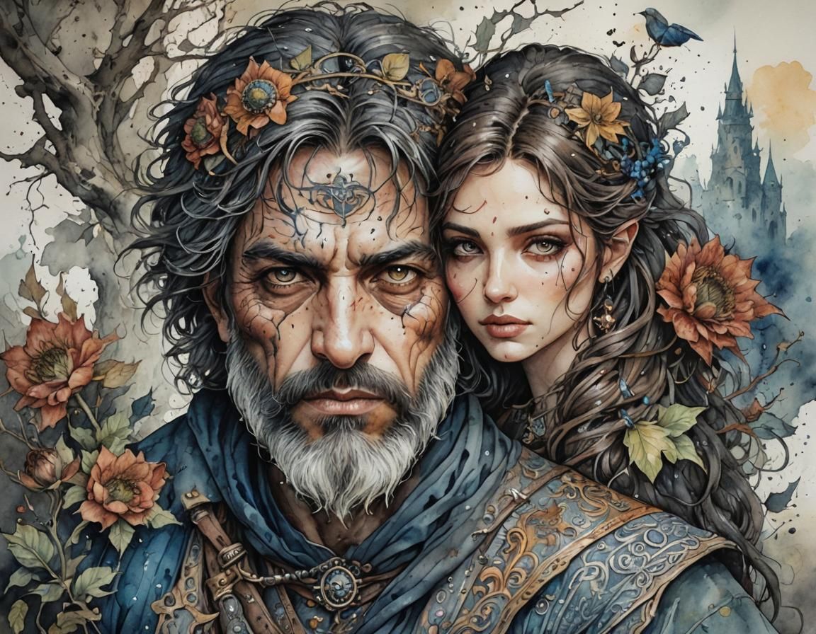 Fantasy Illustration in Watercolor and Ink