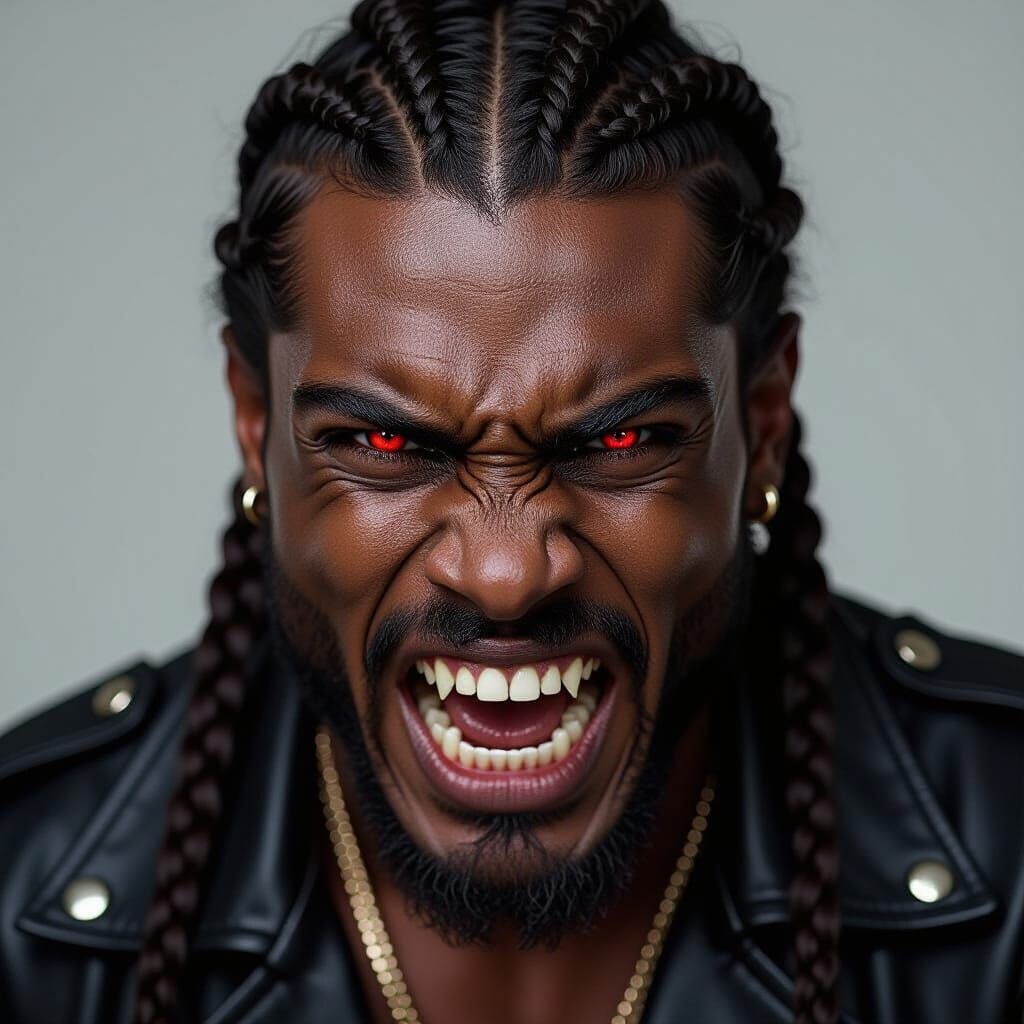 African Vampire Portrait in Vogue Style