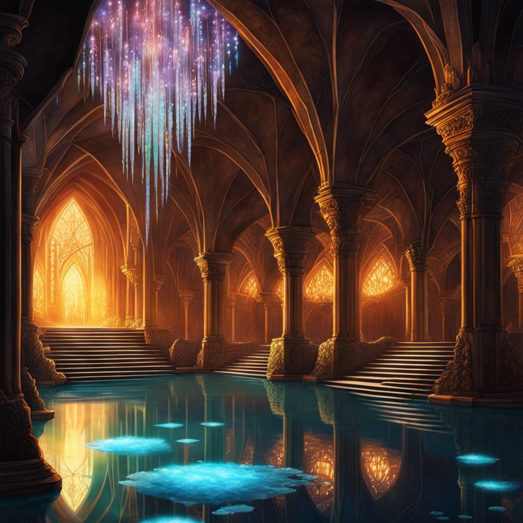 Subterranean Oasis in Radiant Crystal Light