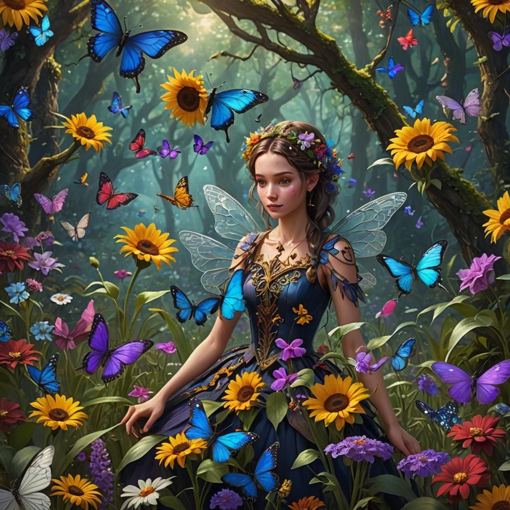 Enchanted Fairy Garden: A Fantasy Art Piece