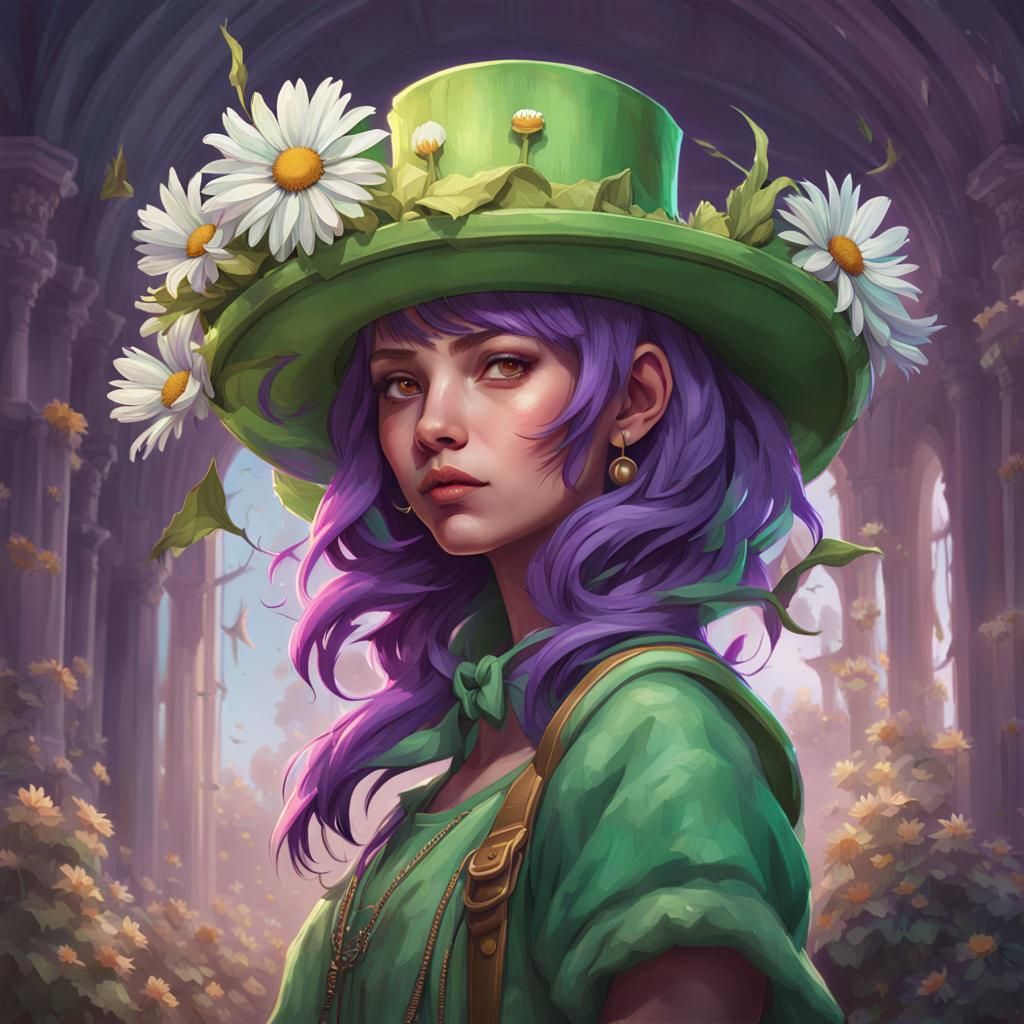 Girl with Jester Hat in Hyperdetailed Portrait