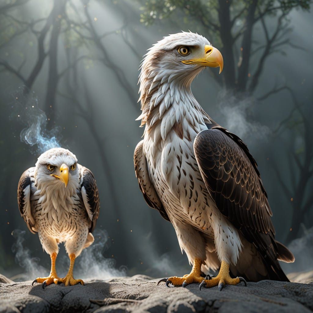 Junior is steaming because the Big Guy made HIM do the Hunting...