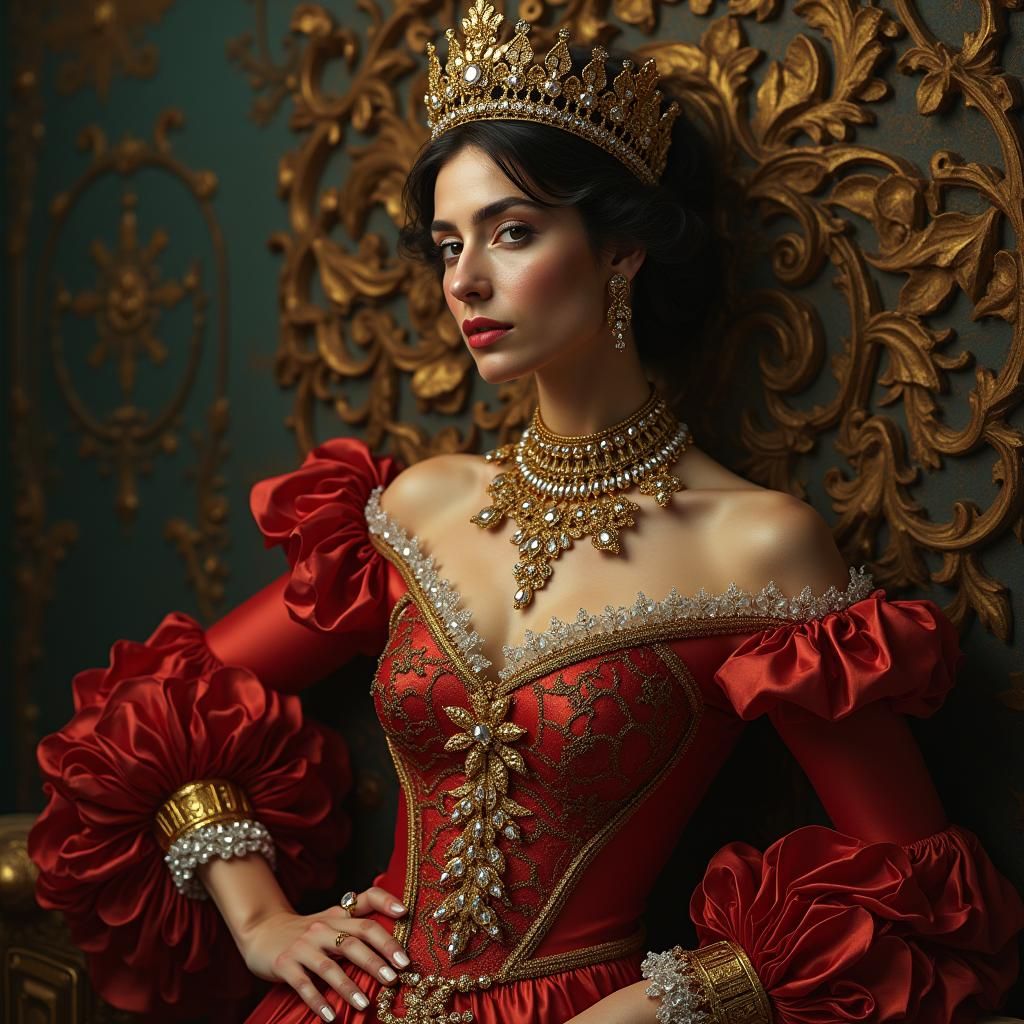 Penelope Cruz Inspired Model in Renaissance Attire