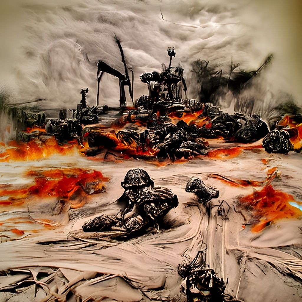 War's Hell: Hyperdetailed Oil Painting and Charcoal Drawing