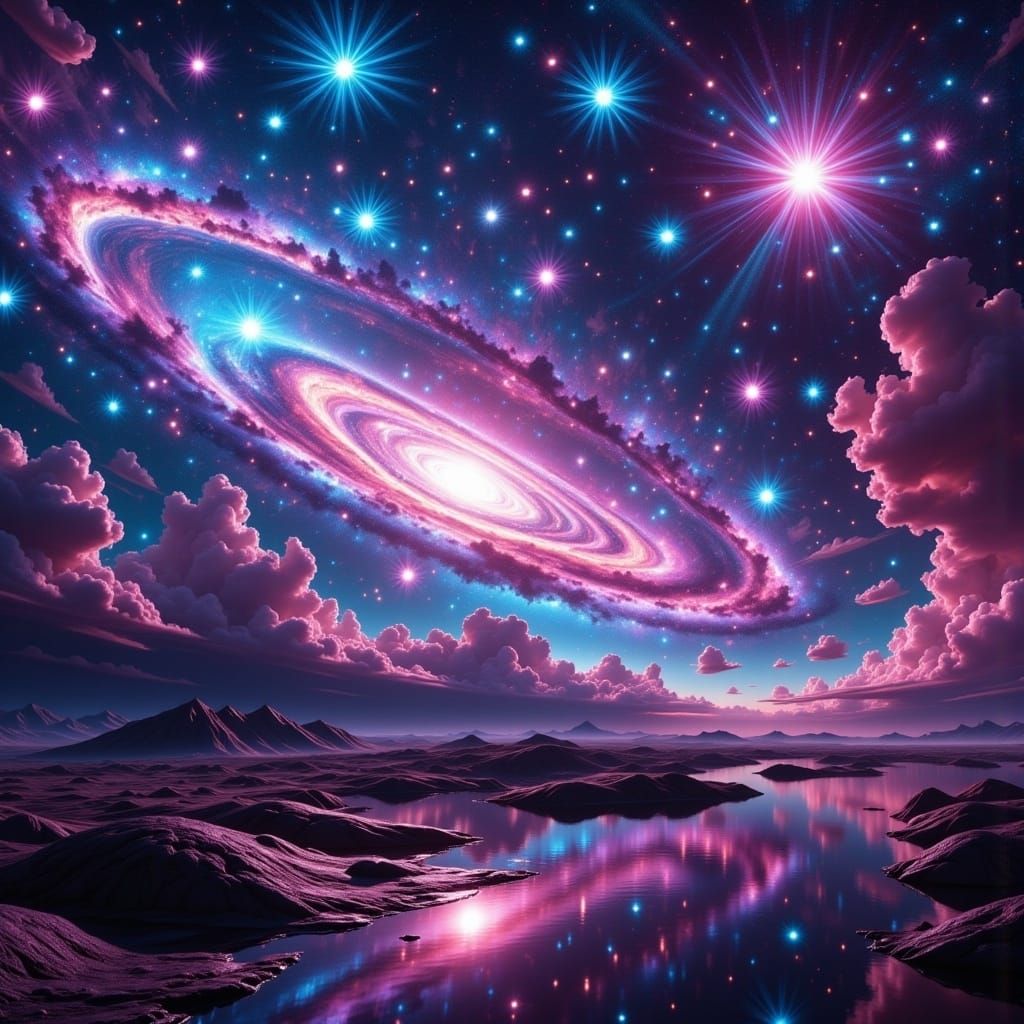 Cosmic Explosion: Vibrant Galaxies in Hyperrealistic Splash ...