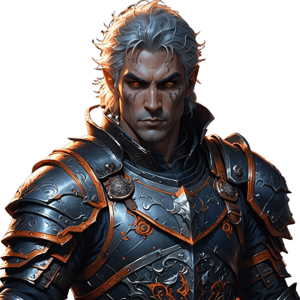 D&D Drow Warrior with Hammer and Shield