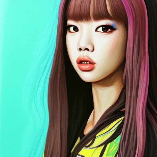 Detailed Gouache Painting of Lisa from Blackpink