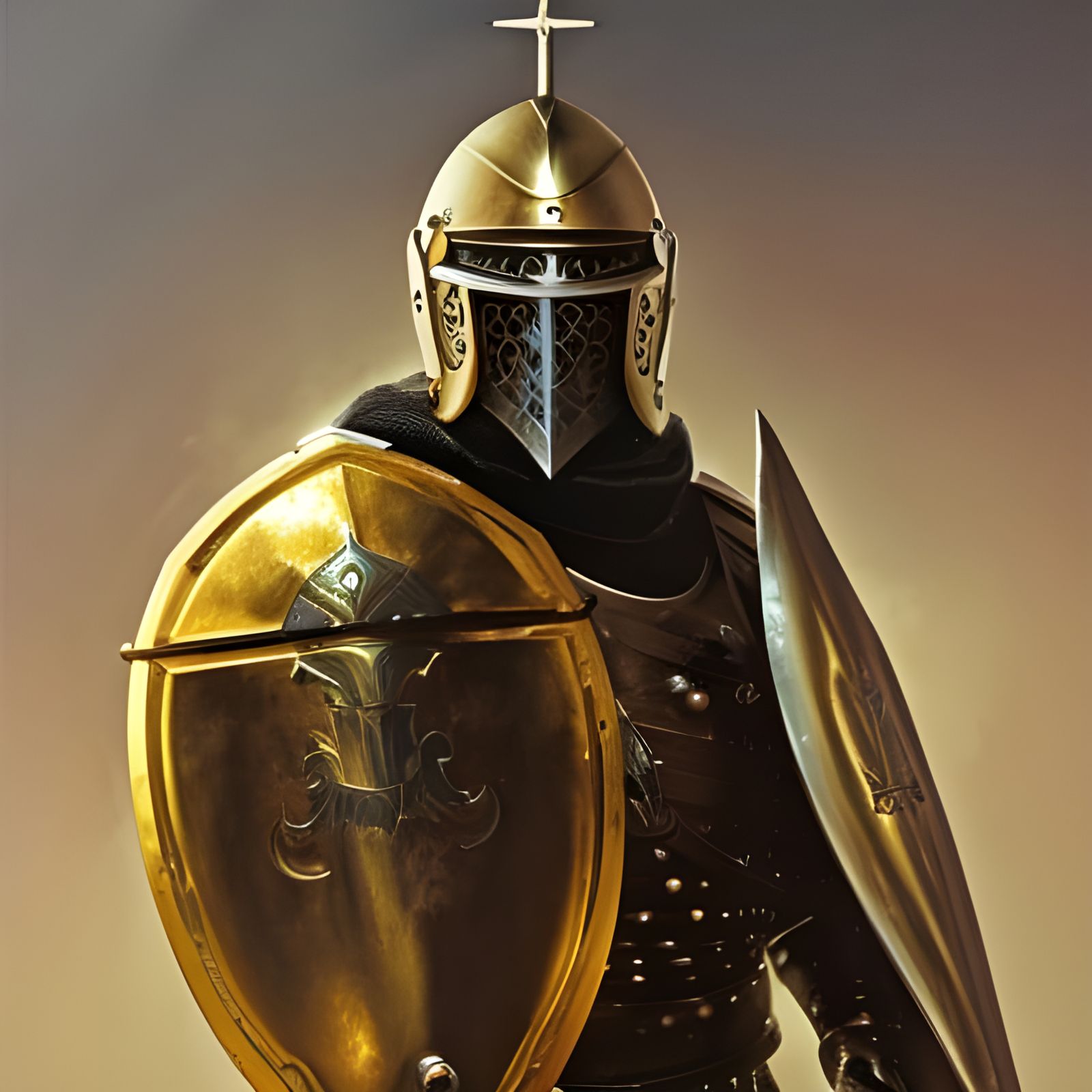 Golden Knight Warrior Portrait