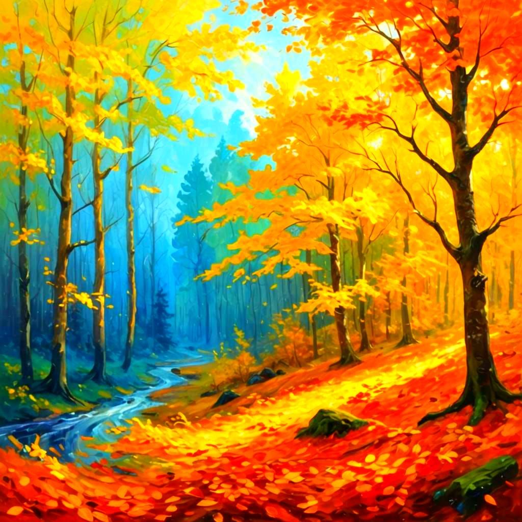 Autumn Leaves Swirling in the Wind