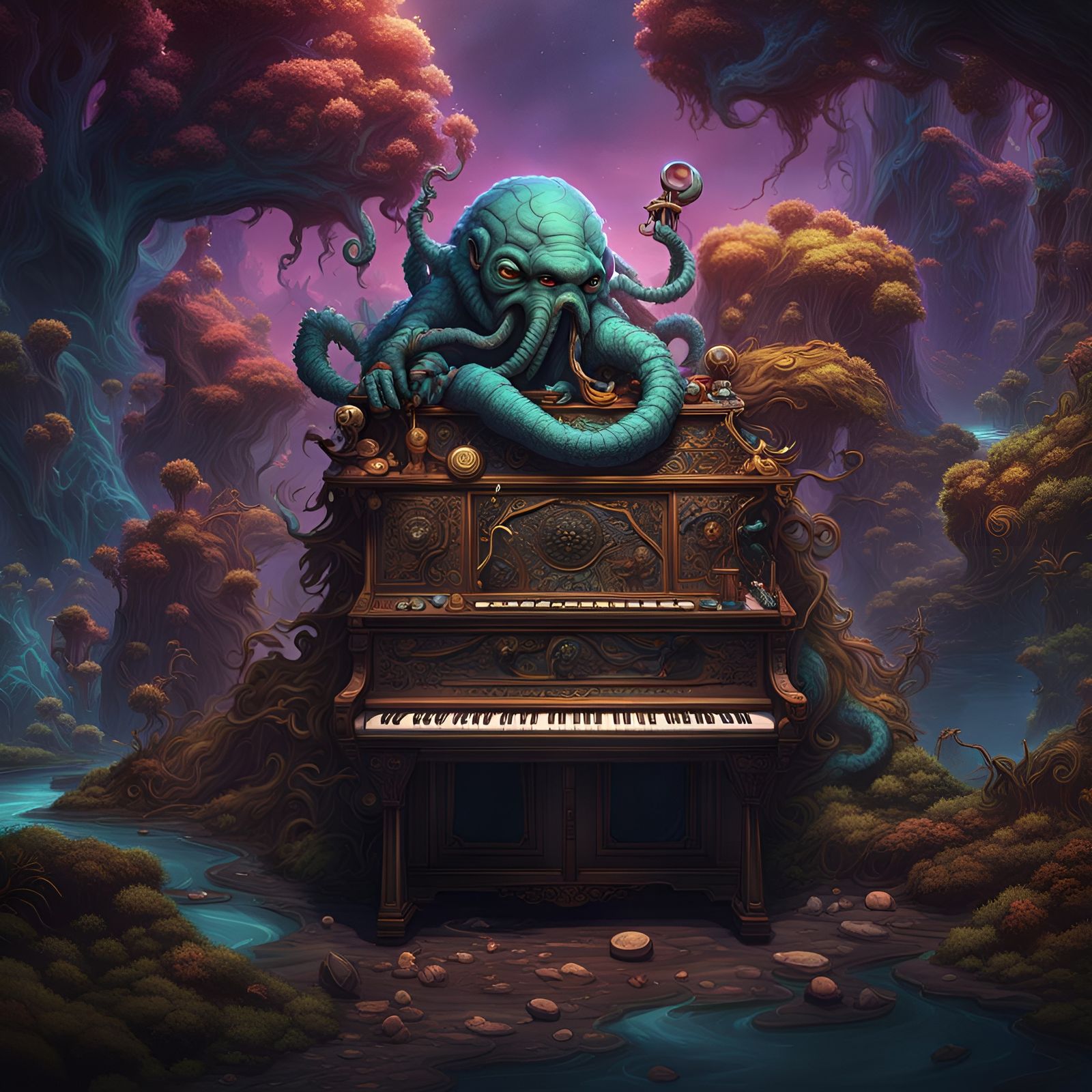 Indie Band Art in Detailed Matte Painting Style