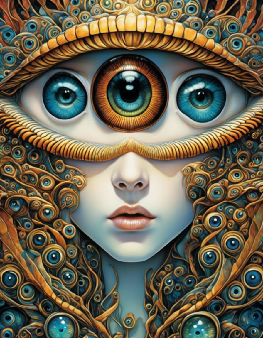 Stained Glass Eye in Neo-Victorian Style