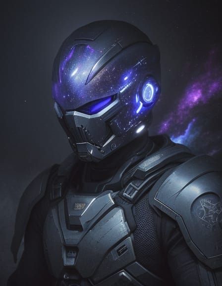 Cosmic Spaceman in Nebula of Dust: Gothic Ink