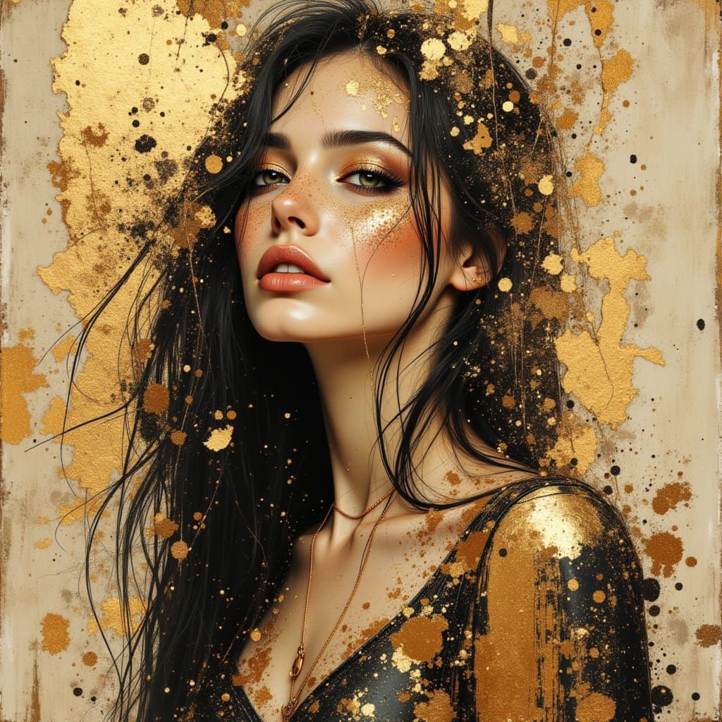 Divine Portrait in Ancient Gold Style