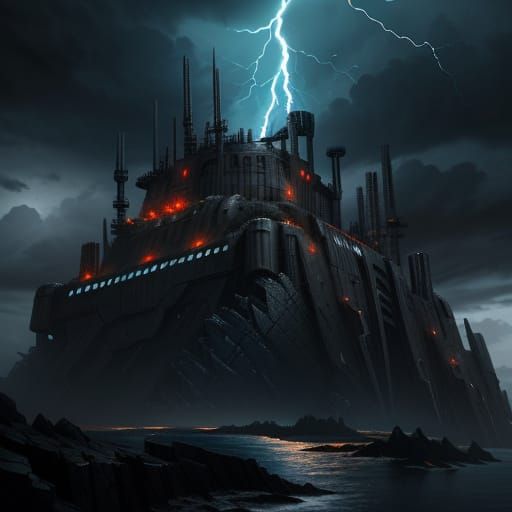 Industrial Fortress in Low Angle Shot