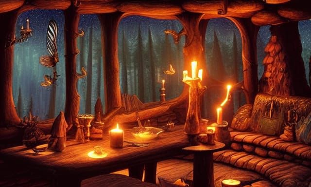 Cozy Fairy Tavern in High Fantasy Style