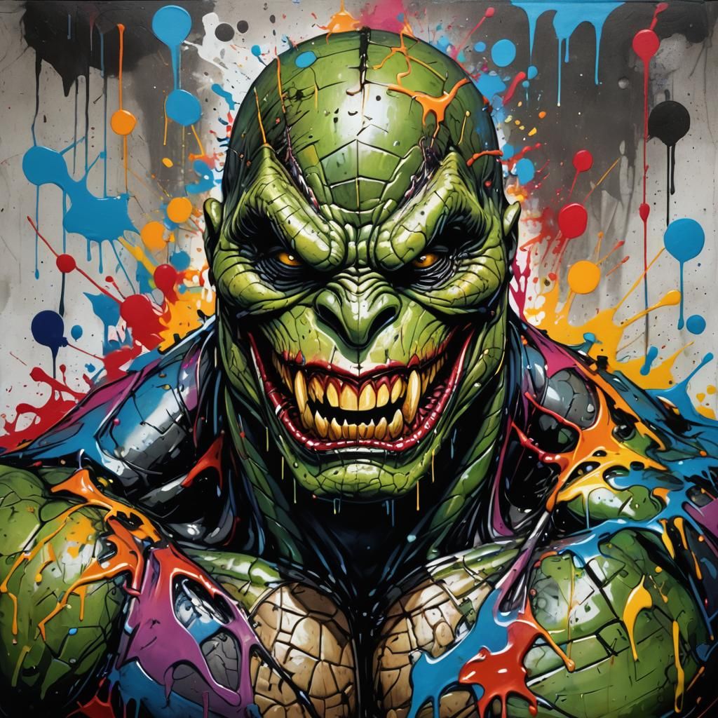 Killer Croc Graffiti Art in Street Style