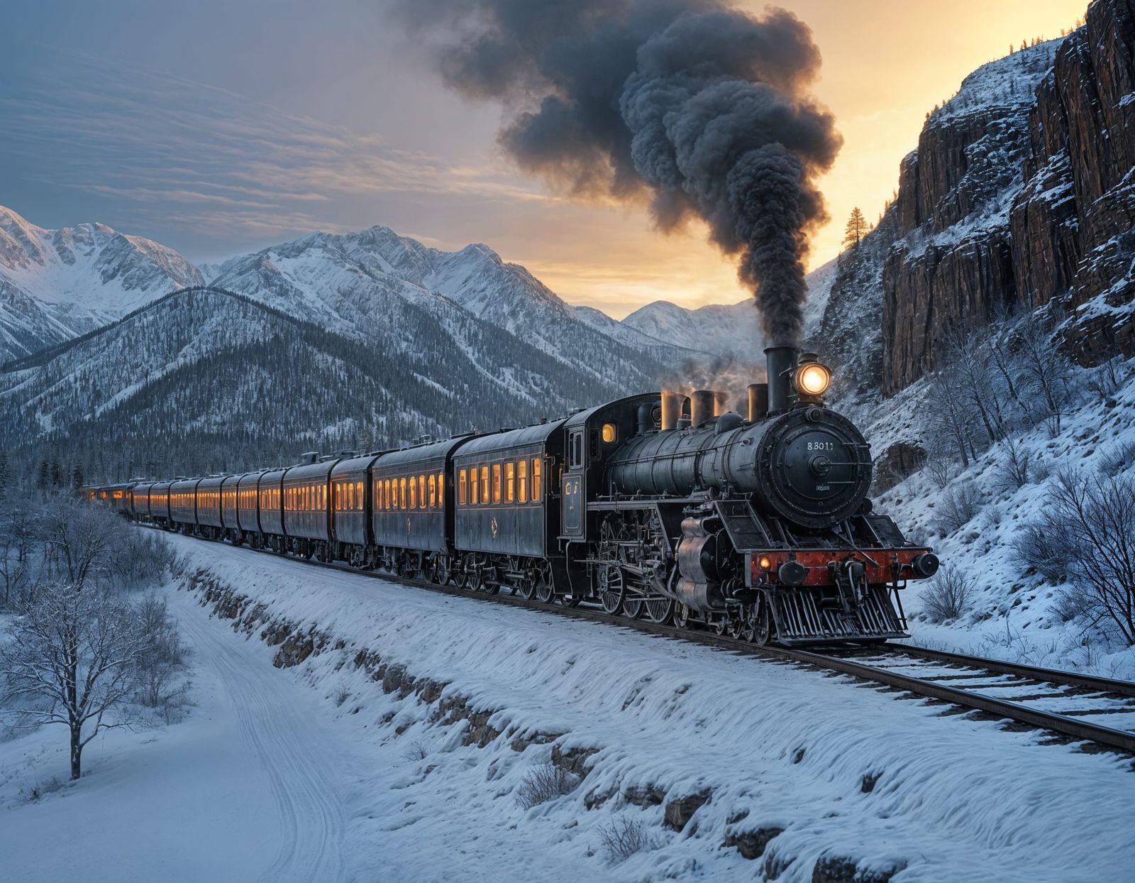 Steam Train Hauntingly Winds Through Rocky Mountain Snows in...