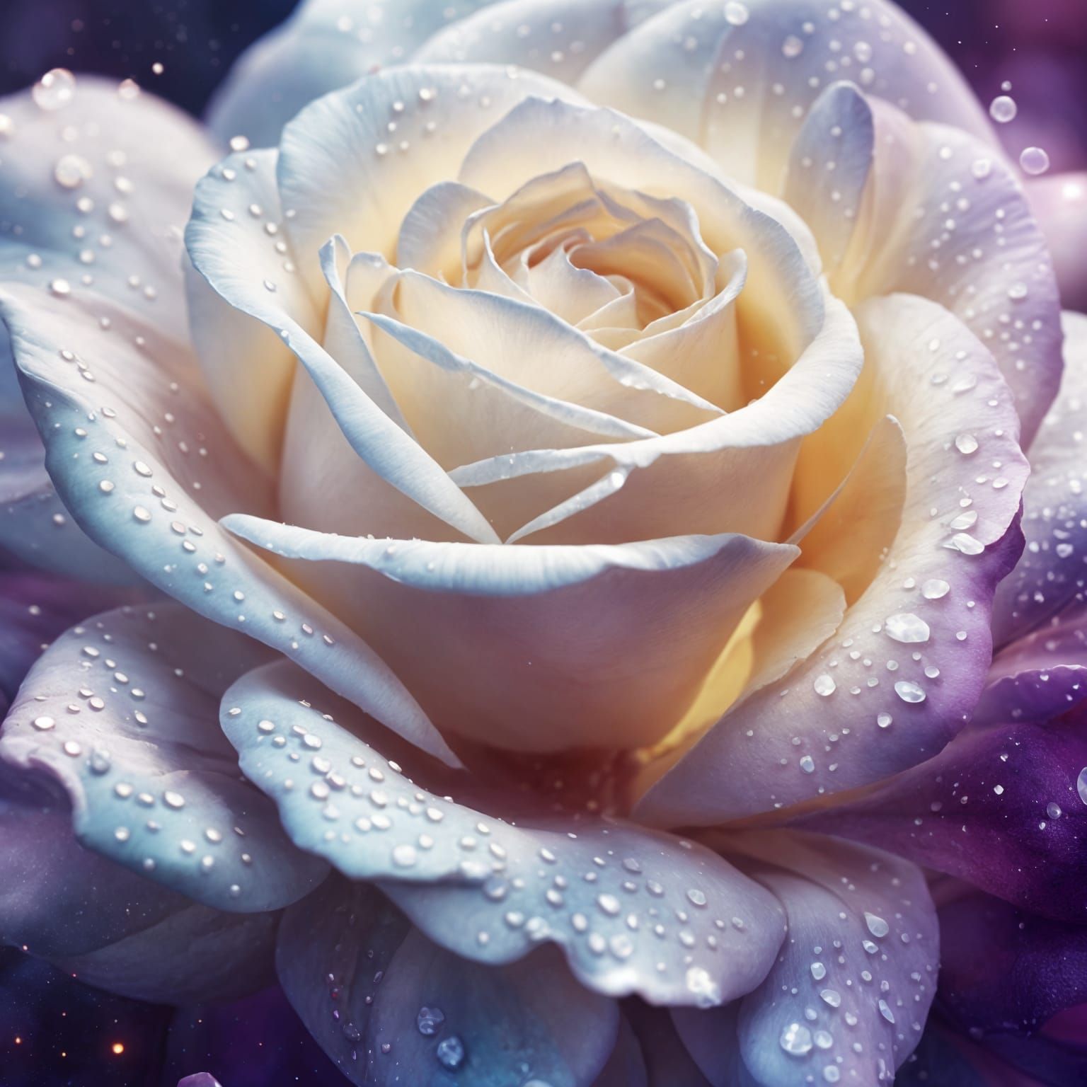 Gorgeous White Rose in Detailed Matte Painting