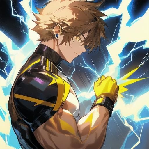 Electric Yellow Lightning Mage with Spiky Hair