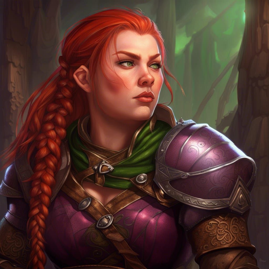 Dwarf Rogue with Viking Braids in Fantasy Style