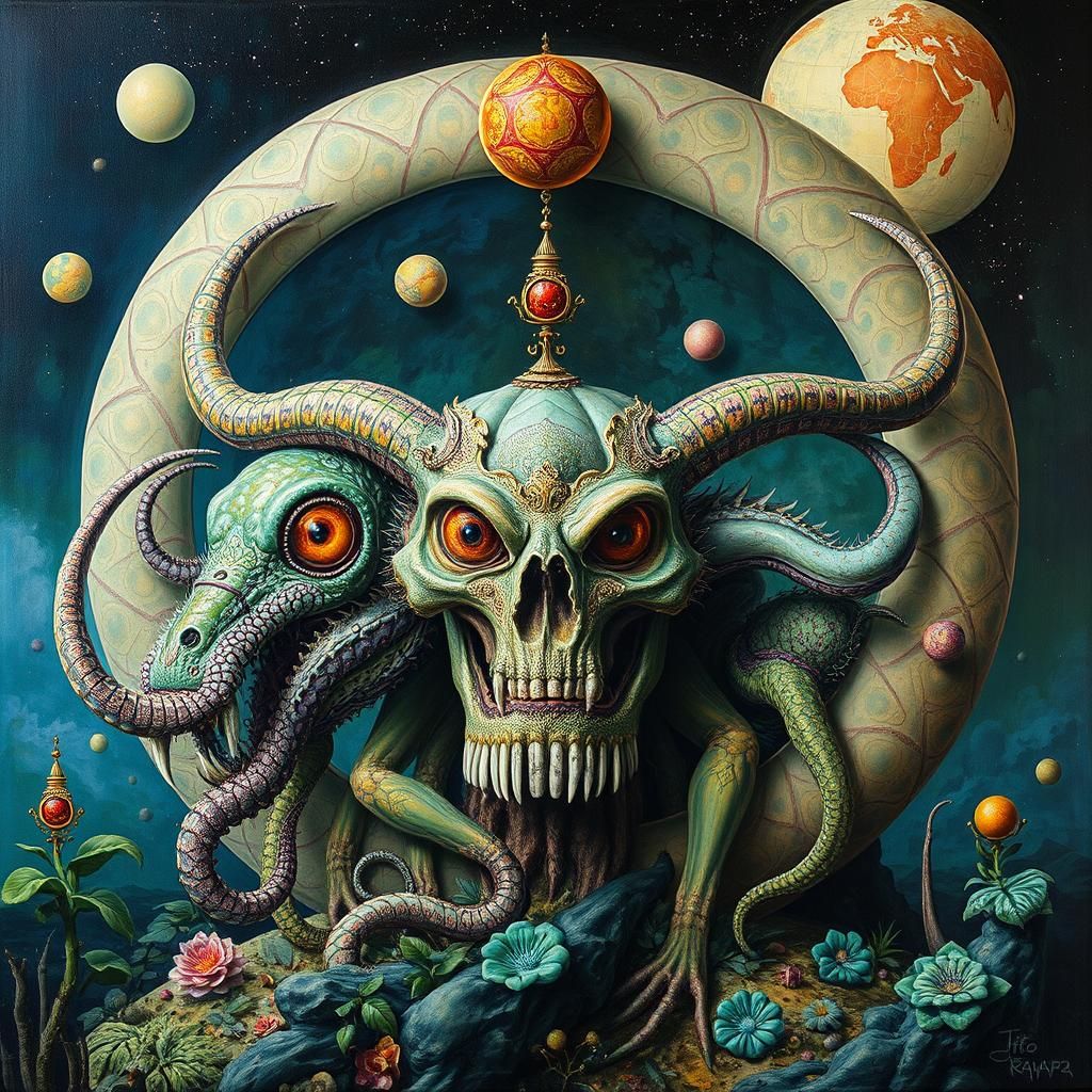 Ayahuasca Experience: Surreal Fantasy Painting