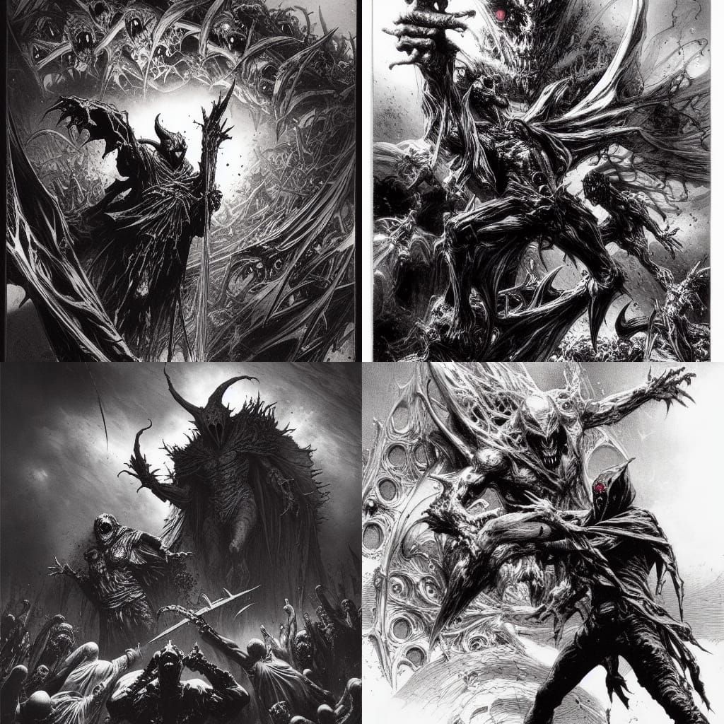 Spawn Fighting in Hell, Horror Art Style