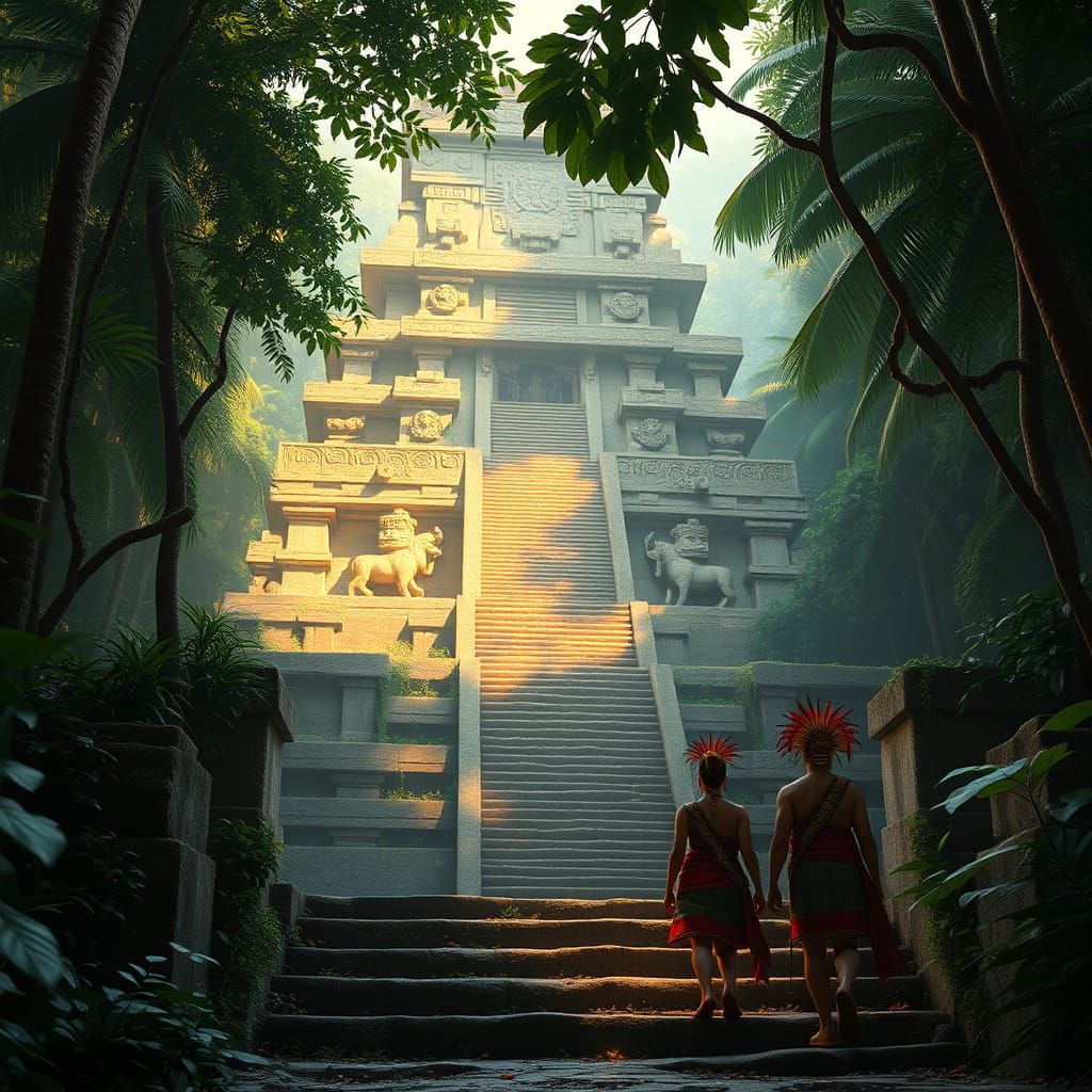 Ancient Mesoamerican Temple Rises from Emerald Jungle