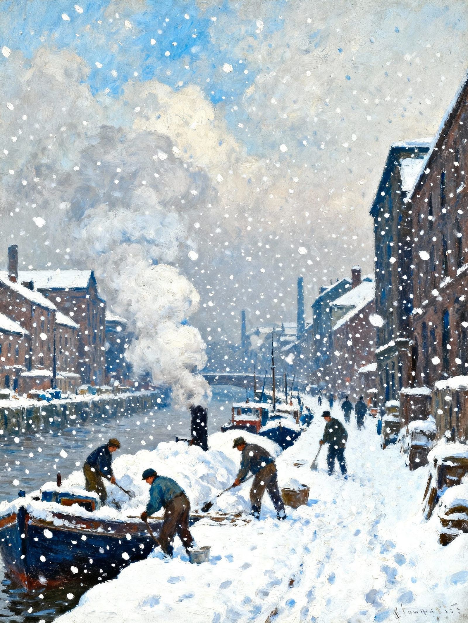 Manchester Old Town Snow Scene by Helsmly