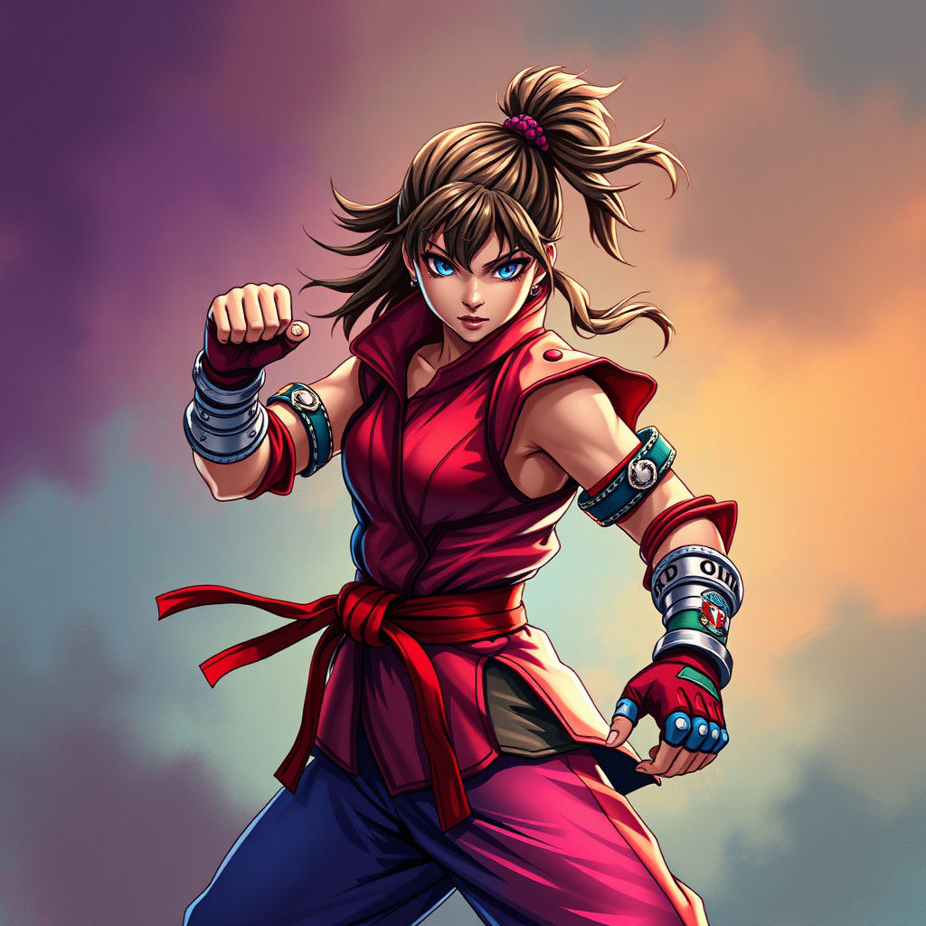 Costa Rican Fighter in Anime Tournament, Studio Trigger Styl...