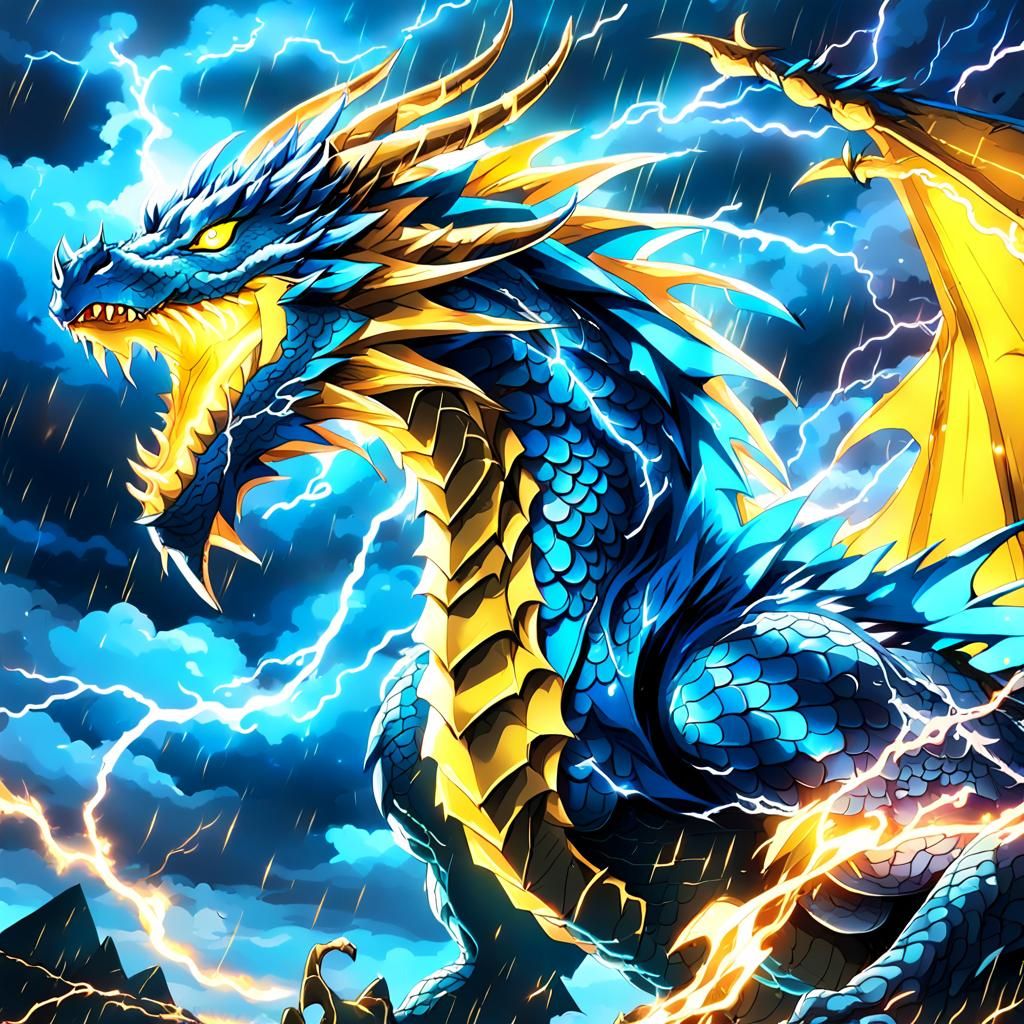 Yellow Storm Dragon in Anime Key Visual