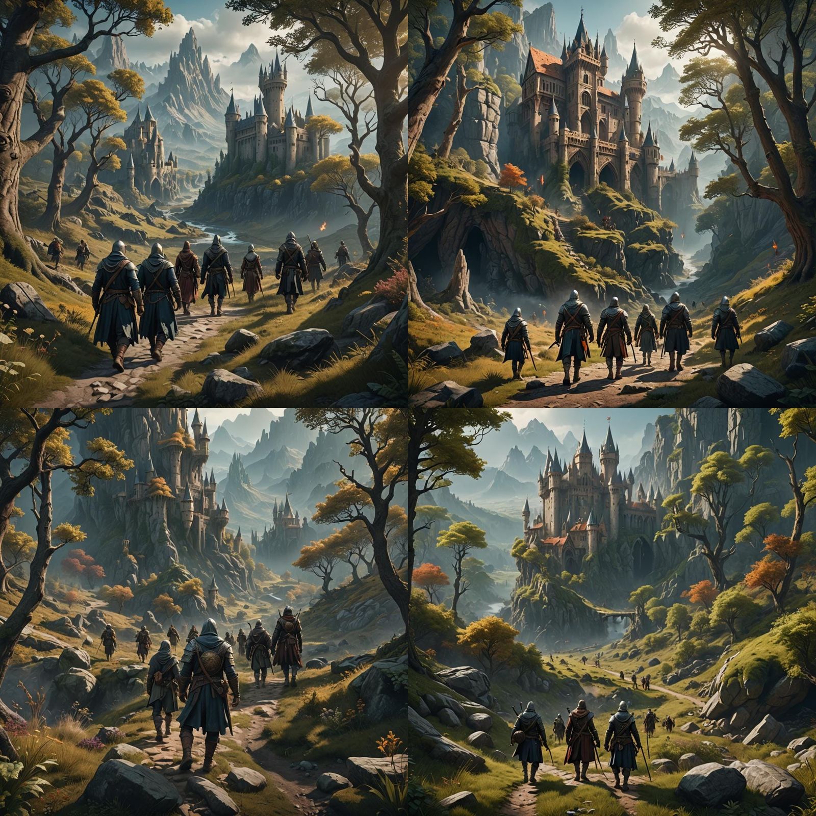 Medieval Adventurers Journey Through Wilderness