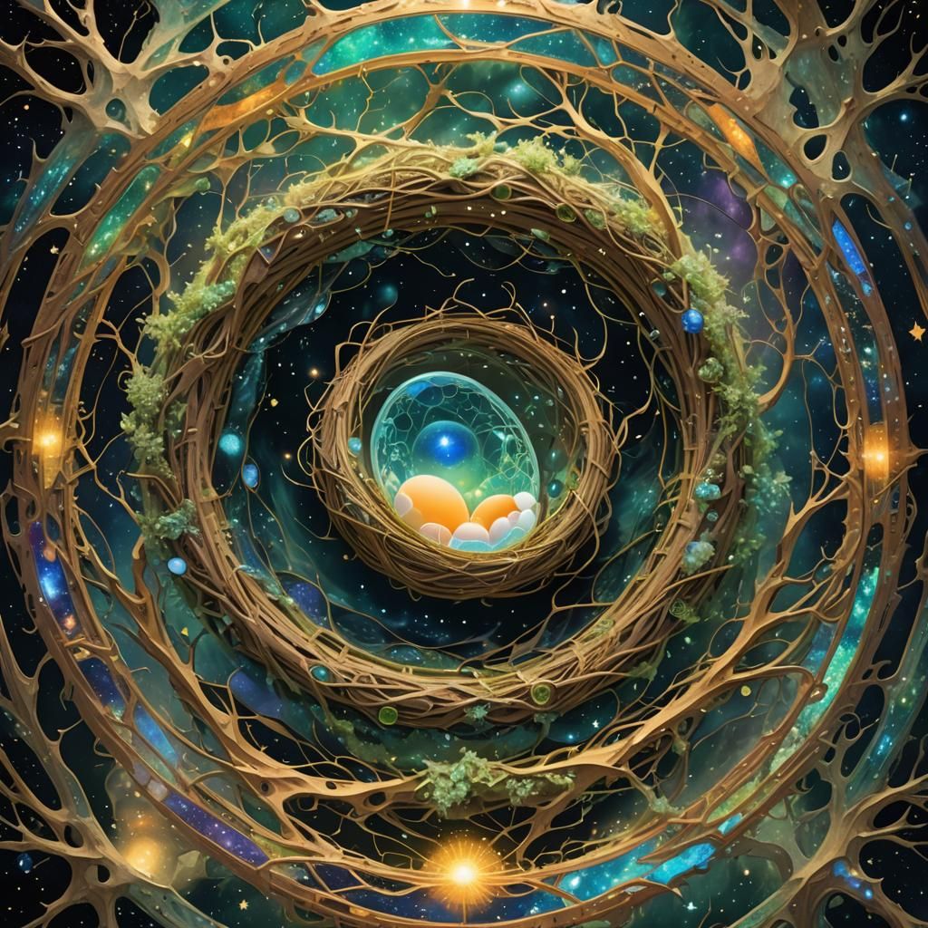 Iridescent Nest in Cosmic Stargate, Astral Art