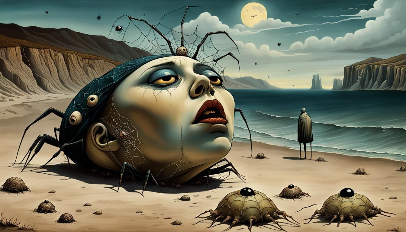 Pagan with Spiderweb Eyes: A Surreal Portrait